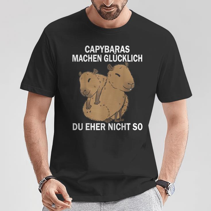 Capybaras Machen Glücklich Du Eher Nicht So Wasserschwein T-Shirt Lustige Geschenke