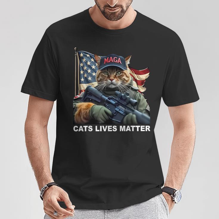 Cats Life Important Trump 2024 Cat Maga T-Shirt Lustige Geschenke