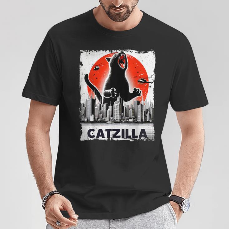 Catzilla Kitten And Cat T-Shirt Lustige Geschenke