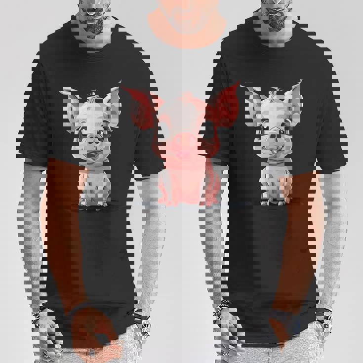 Cerdo Lindo Cerdo De La Suerte Niños Cerdito Camiseta unisex Regalos divertidos