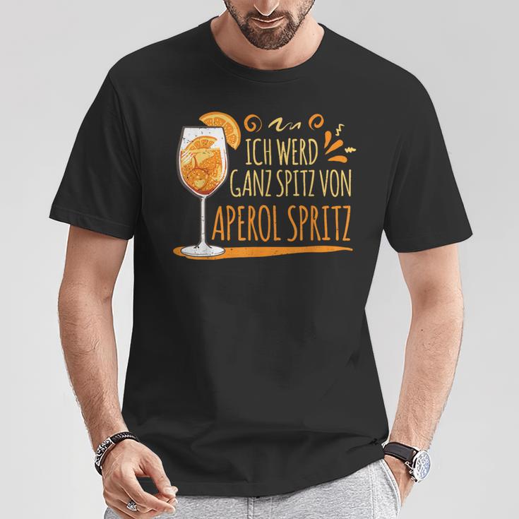 Cocktail Ich Werd Ganz Spitzon Aperol Spritz German T-Shirt Lustige Geschenke