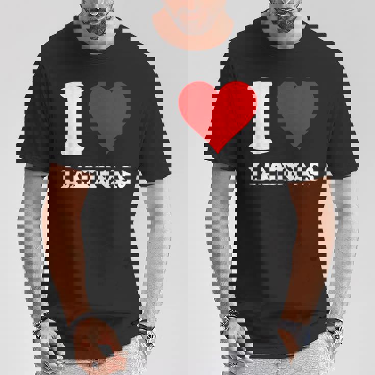 Corazón Rojo I Love Latinas Camiseta unisex Regalos divertidos