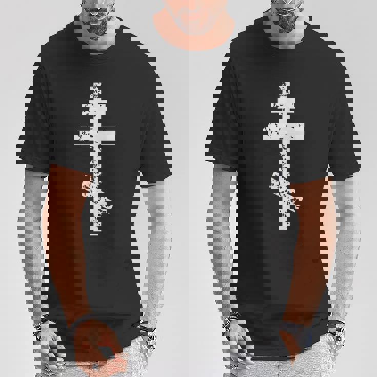 Croix Russe Grecque Byzantine Orthodoxe T-Shirt Cadeaux drôles