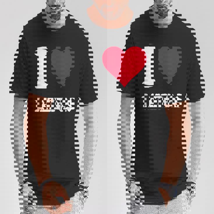 Cuore Rosso Amo Latine Maglietta Regalos divertidos