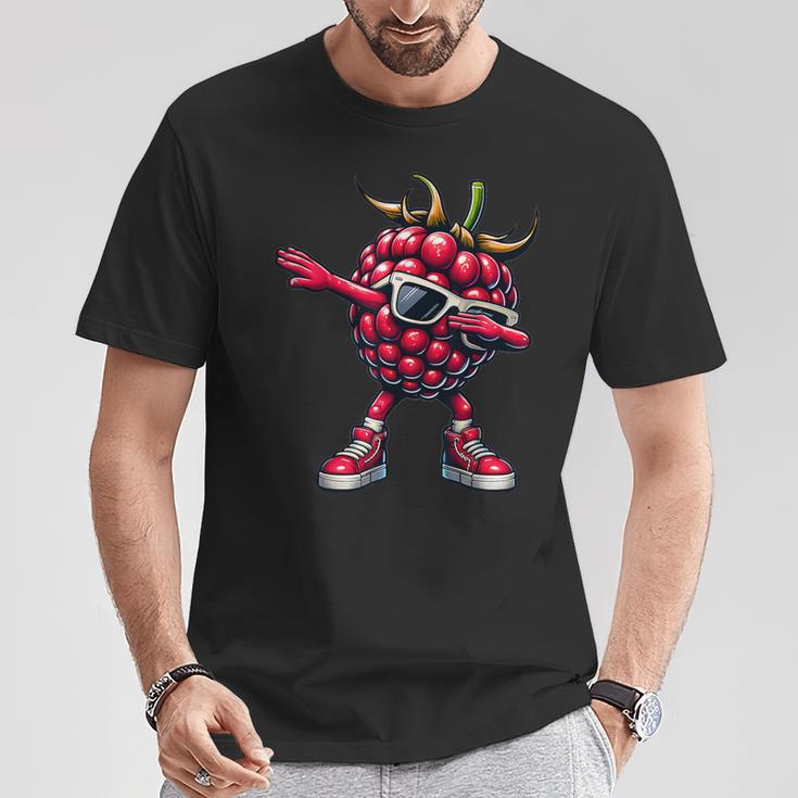 Dabbing Raspberry Pink Raspberry Fruit T-Shirt Lustige Geschenke