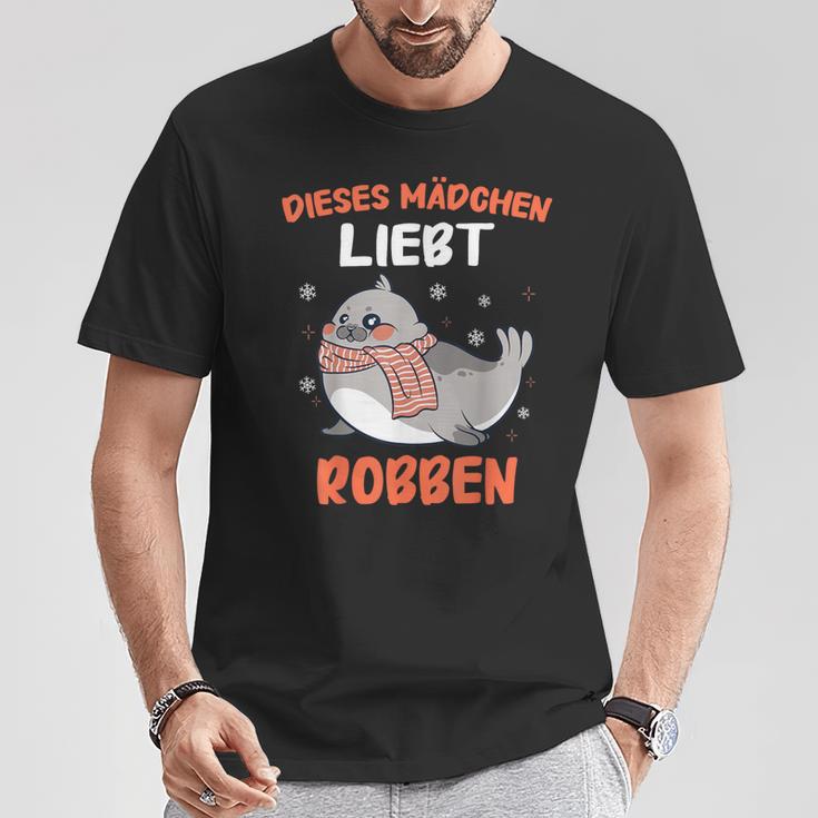 Das Mädchen Liebt Robben Seehund Dieses Mädchen Lieb T-Shirt Lustige Geschenke