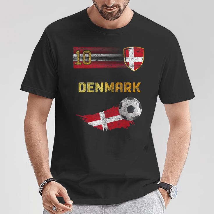 Denmark Football Pride Danish Flag Football Retro Jersey T-Shirt Lustige Geschenke