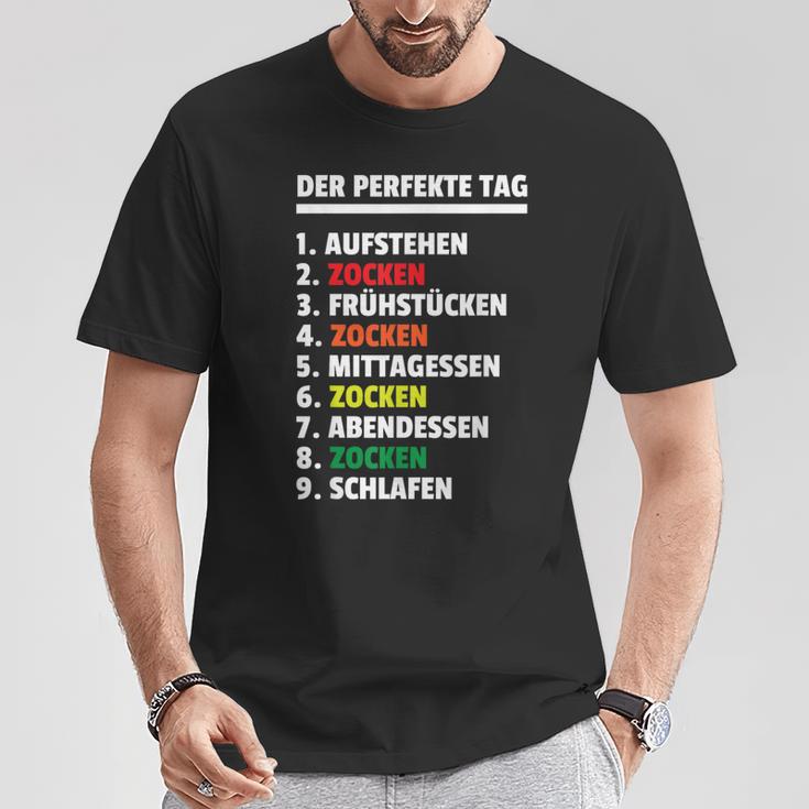 Der Perfekte Tag Zockenideospieler Gamer Gamer T-Shirt Lustige Geschenke