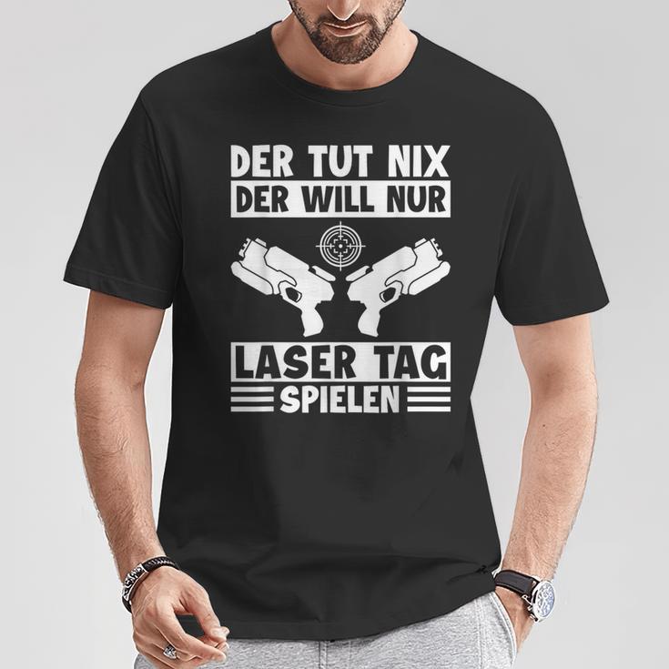 Der Tut Nix Der Will Nur Lasertag Spielen Player Laser Tag T-Shirt Lustige Geschenke