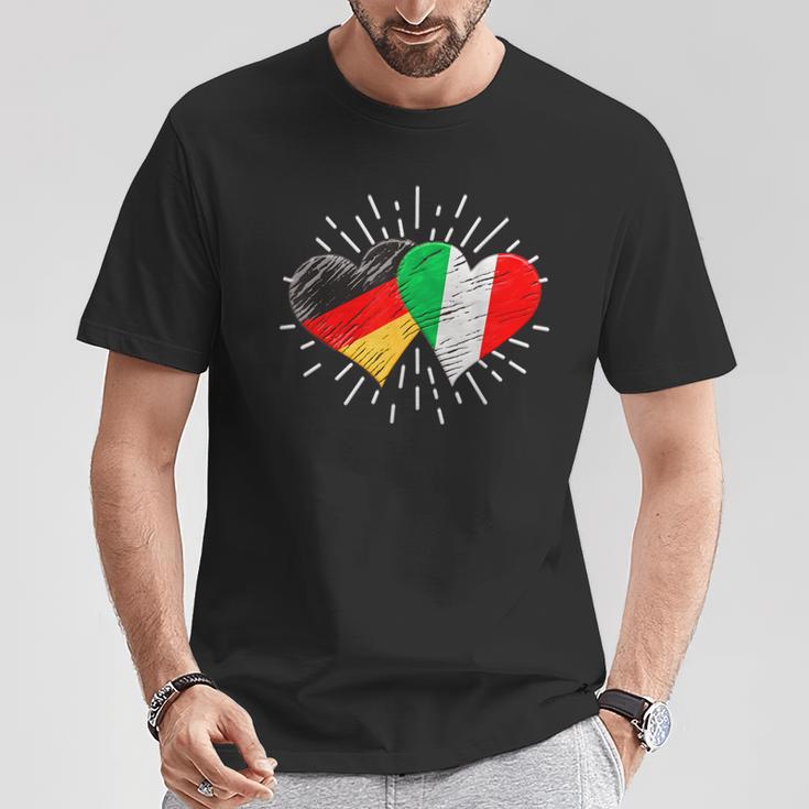 Deutschland Italien Freundschaft Herz German Italian T-Shirt Lustige Geschenke