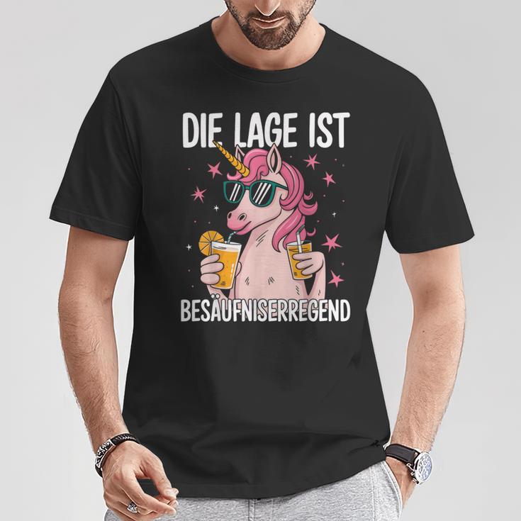 Die Lage Ist Besäufniserregend Saying Party Outfit T-Shirt Lustige Geschenke