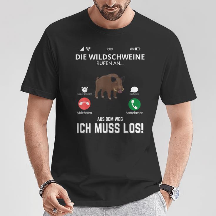 Die Wildschweine Jagd Wildboar Deer Outfit For Hunter T-Shirt Lustige Geschenke