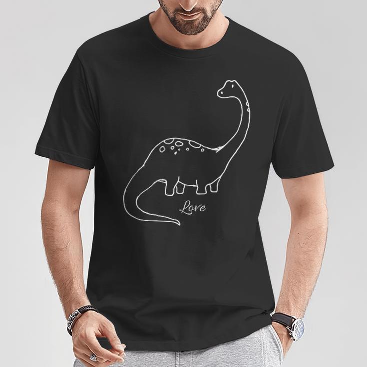 Dinosaur Girls Dino Long Neck Cute T-Shirt Lustige Geschenke