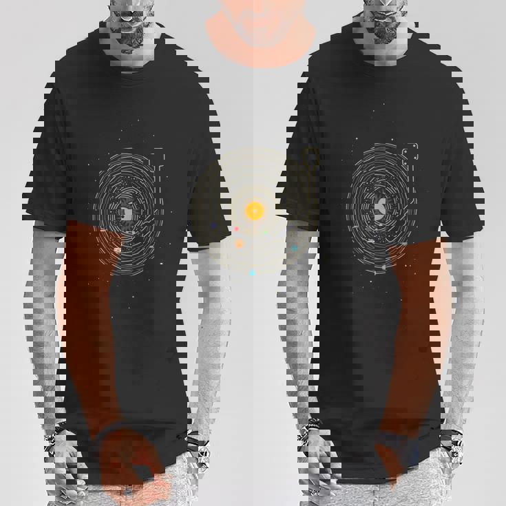 Disco Deinilo Con Sistema Solar De Planetas Astro Music Camiseta unisex Regalos divertidos