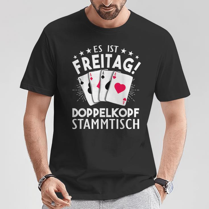 Doppelkopf Stammtisch Doppelkopf T-Shirt Lustige Geschenke