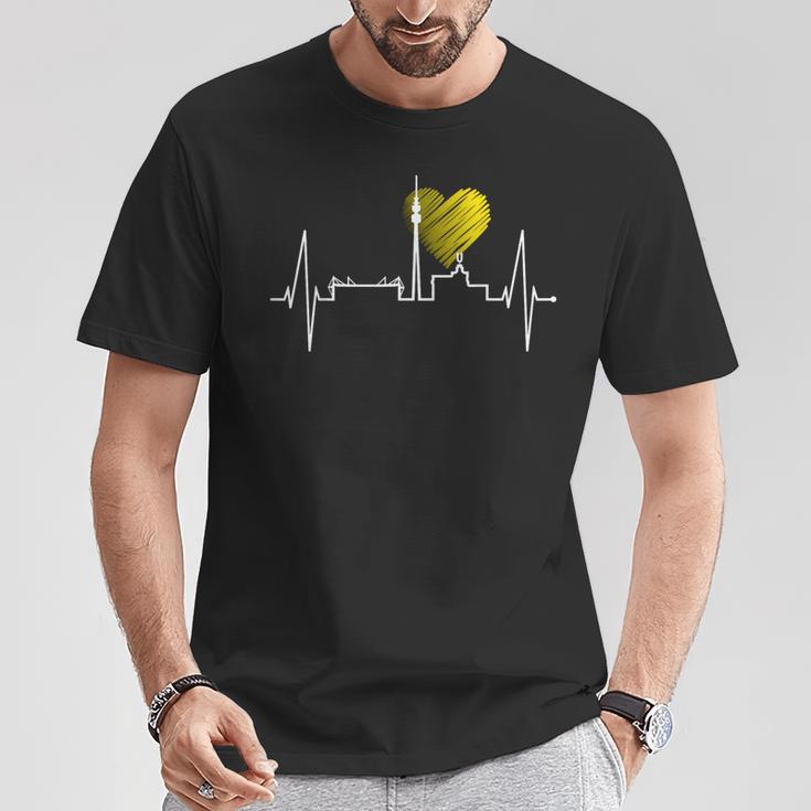 Dortmund Heartbeat Skyline Puls Ruhrpott Stadion Dortmunder T-Shirt Lustige Geschenke