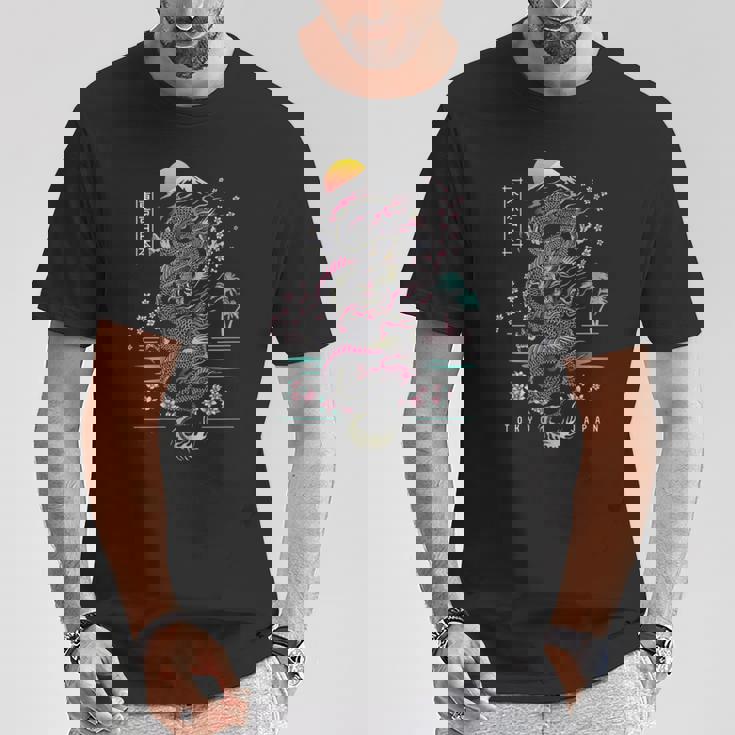 Dragon Japonais Tokyo Inspiré De L'asiatique Style Rétro Des Années 80 T-Shirt Cadeaux drôles