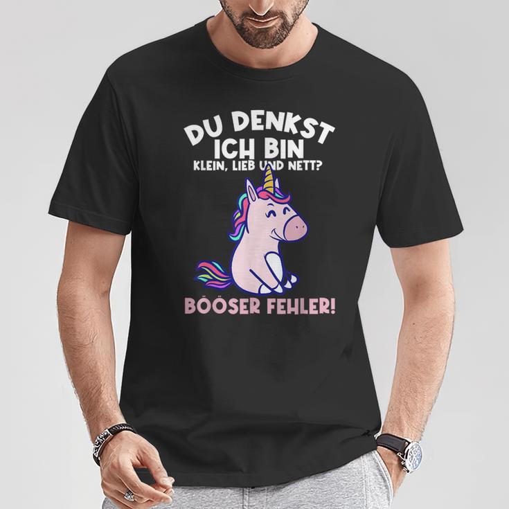 Du Denkst Ich Bin Klein Lieb Und Nett Einhorn Girl's Women's T-Shirt Lustige Geschenke