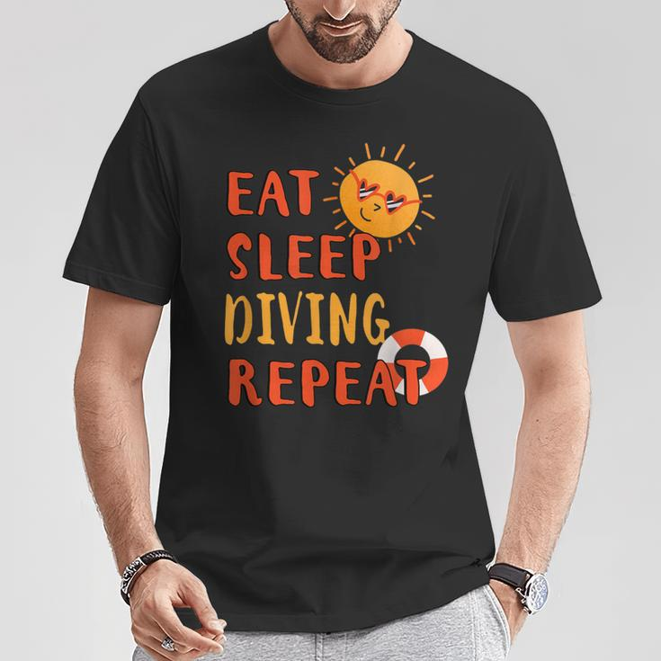 Eat Sleep Diving Repeat Diving Hobby Diver Pastime Summer T-Shirt Unique Gifts