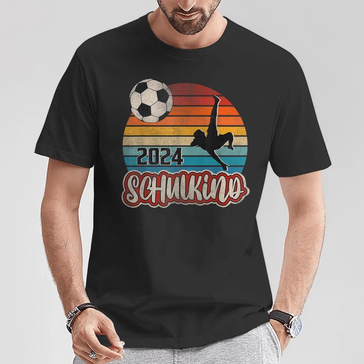 Einschulung Schulkind 2024 School Cone Boy Footballintage T-Shirt Lustige Geschenke