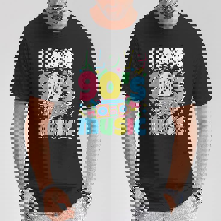 Me Encanta La Música De Los 90 Traje Retro Para Amantes De La Música De Los 90 Camiseta unisex Regalos divertidos