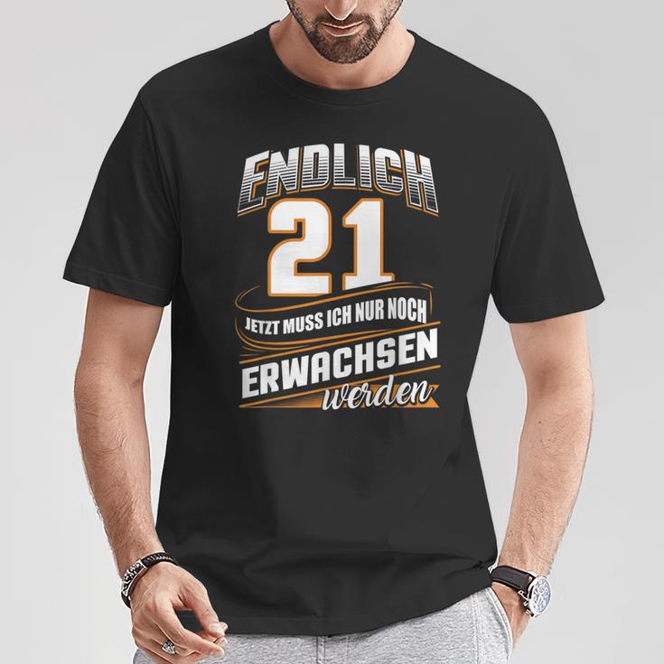 Endlich 21 Nur Noch Arwachsenwerden Geburtsjahr Birthday T-Shirt Lustige Geschenke