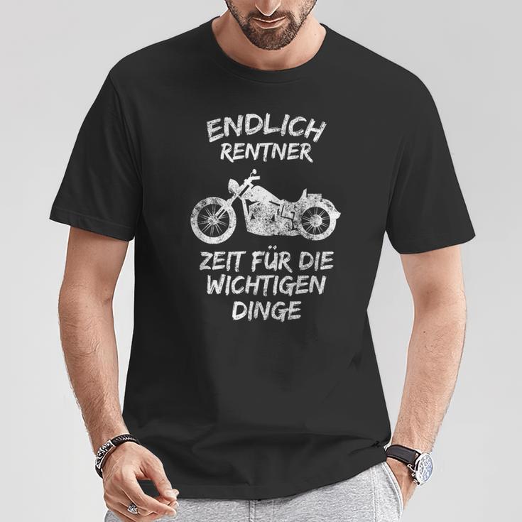 Endlich Rentner Motorcycle T-Shirt Lustige Geschenke