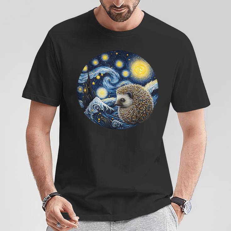 Erizo Animalan Gogh Erizo Camiseta unisex Regalos divertidos