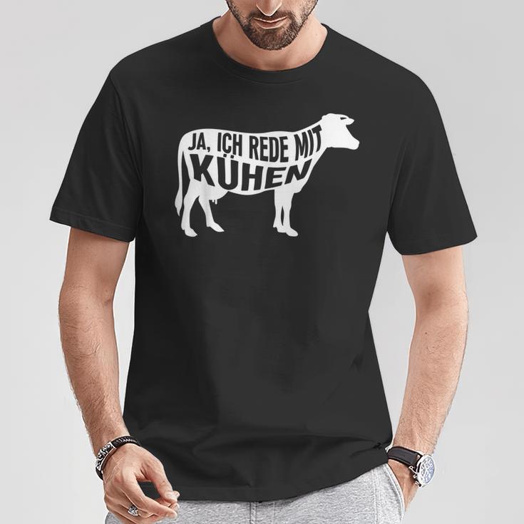 With Farmers Cow & Landwirt Yes Ich Rede Mit Kühen T-Shirt Lustige Geschenke