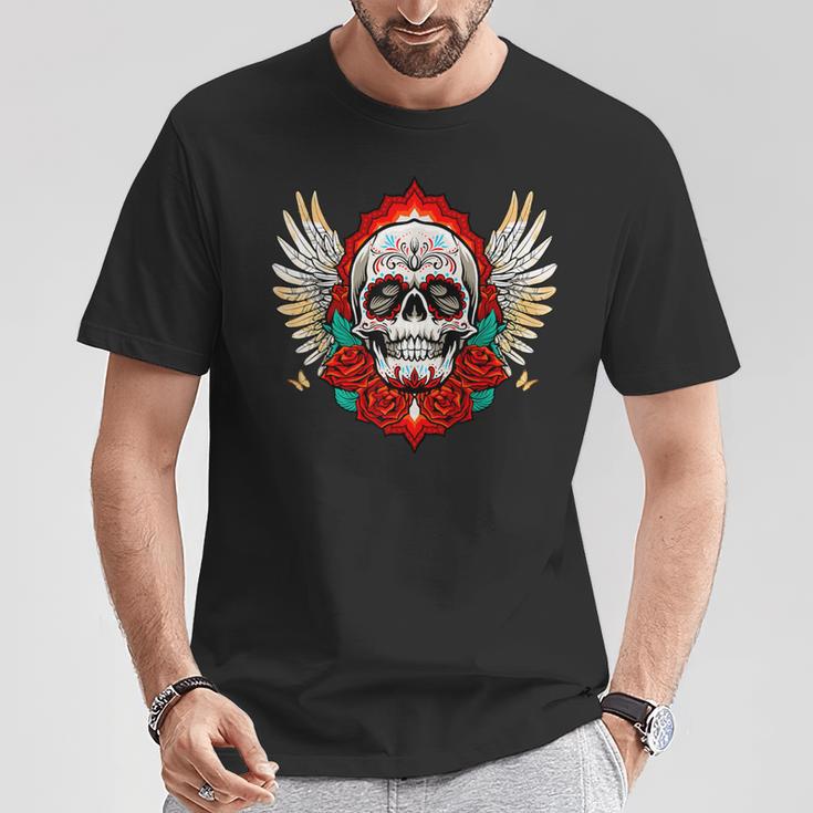 Feliz Dia De Los Muertos Sugar Skull Heaven Angel T-Shirt Lustige Geschenke