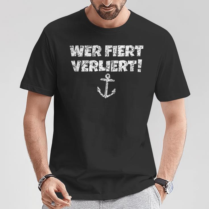 Who Fiert LosesIntage Boat & Sail T-Shirt Lustige Geschenke