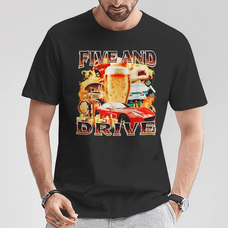 Five And Drive Car For Women T-Shirt Lustige Geschenke