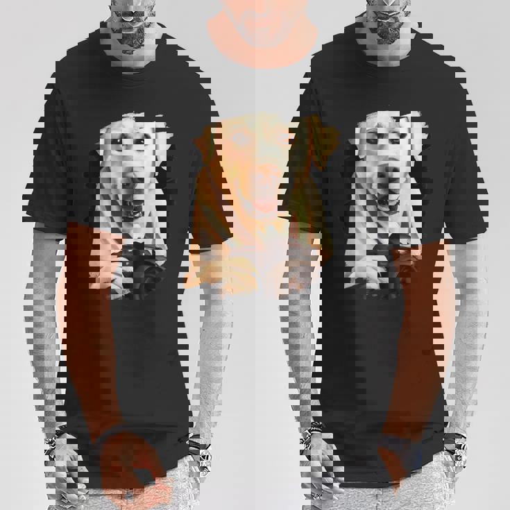 Fotografía Fotográfica Con Cámara De Fotos De Perro Labrador Retriever Camiseta unisex Regalos divertidos