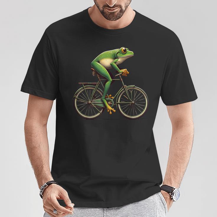 With Frosch Fährt Fahrrad Motif T-Shirt Lustige Geschenke