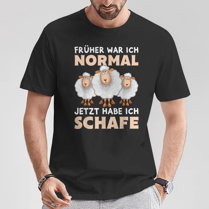 'Früher War Ich Norme Jetzt Habe Ich Schafe Bauer Schäfer T-Shirt Lustige Geschenke