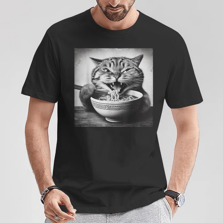 Cat Ramen Fiesta Kitten Anime Ramen Cat Enthusiast T-Shirt Lustige Geschenke