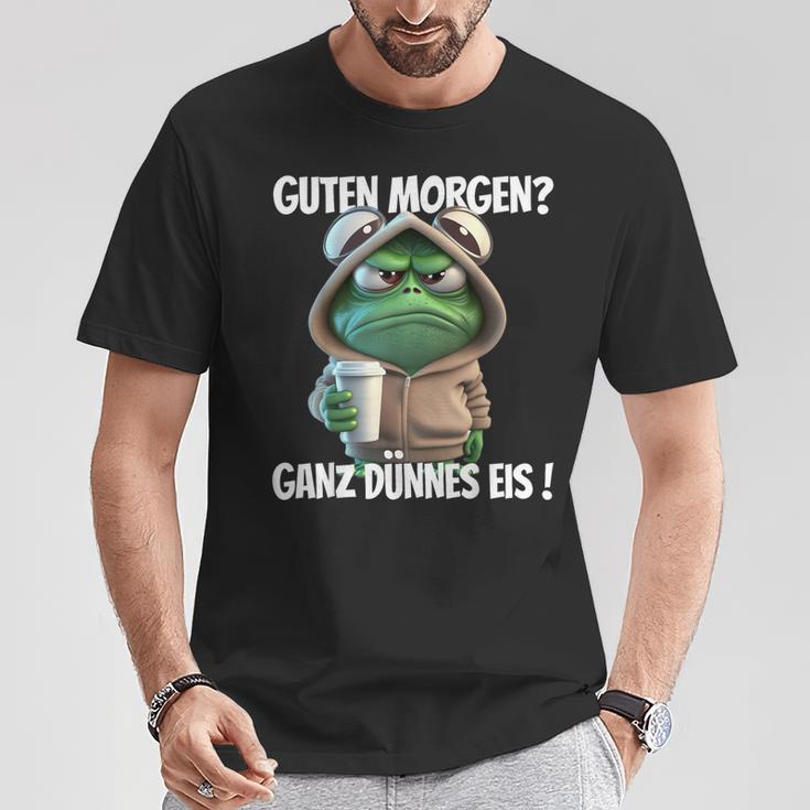 Guten Morgen Ganz Dünnes Eis Frog Motif T-Shirt Lustige Geschenke