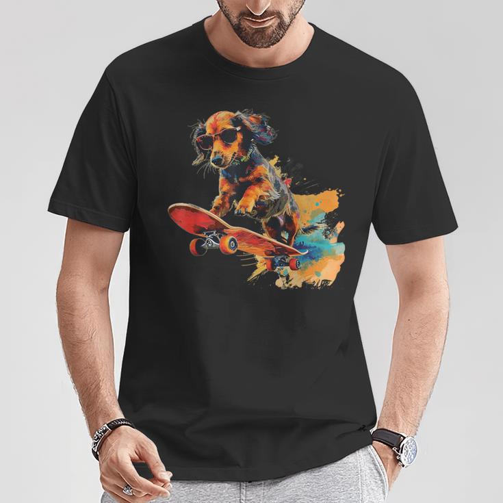 Skateboard Dog T-Shirt Lustige Geschenke