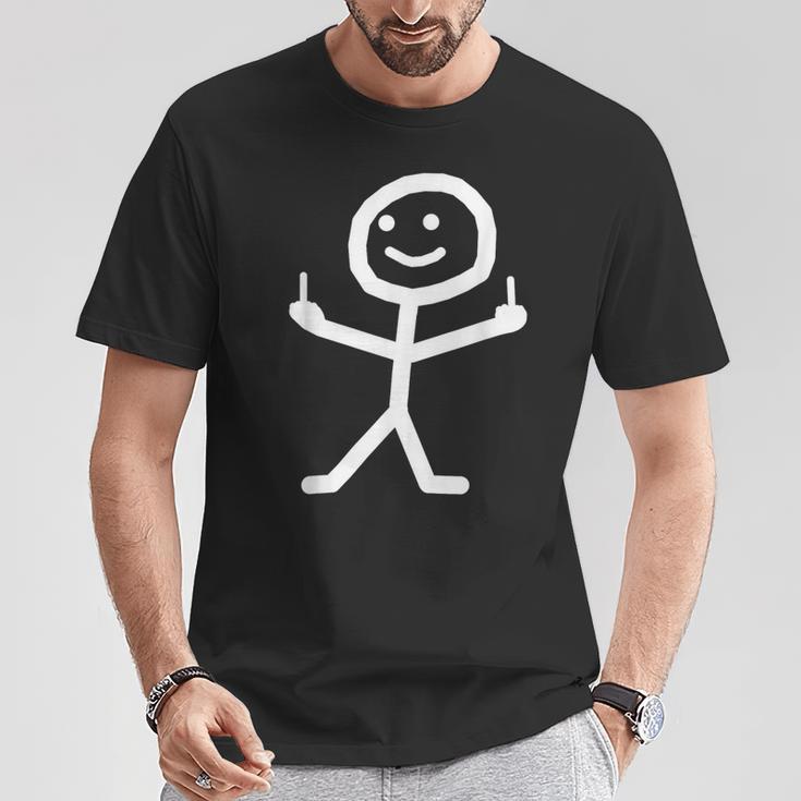 Stick Figure With Middle Finger T-Shirt Lustige Geschenke