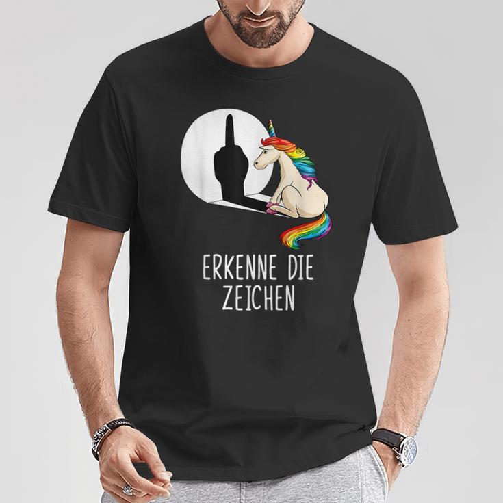 Unicorn Erkenne Die Zeichen T-Shirt Lustige Geschenke