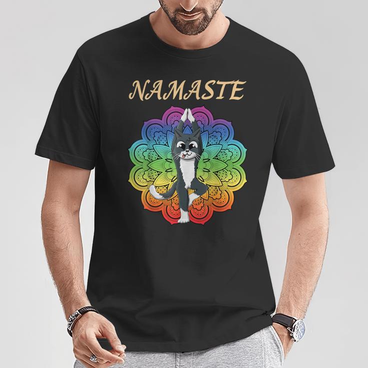 Yoga Catrikshasana Mandala Namaste T-Shirt Lustige Geschenke