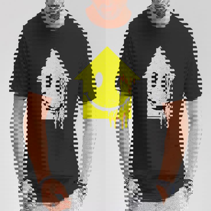 Fusione Acido House Sorriso Techno Acid House Rave Outfit Edm Maglietta Regalos divertidos
