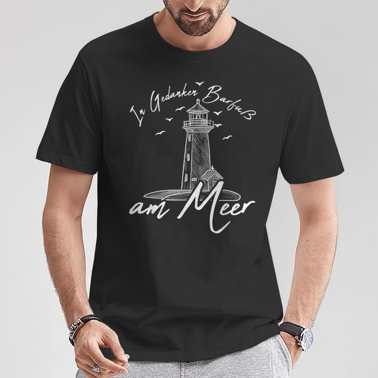 In Gedanken Am Meer In Gedanken Am Sea German Lang T-Shirt Lustige Geschenke