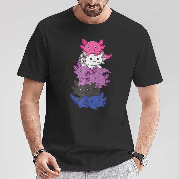 Genderfluid Gender Fluid Pride Lgbtq Axolotl T-Shirt Lustige Geschenke