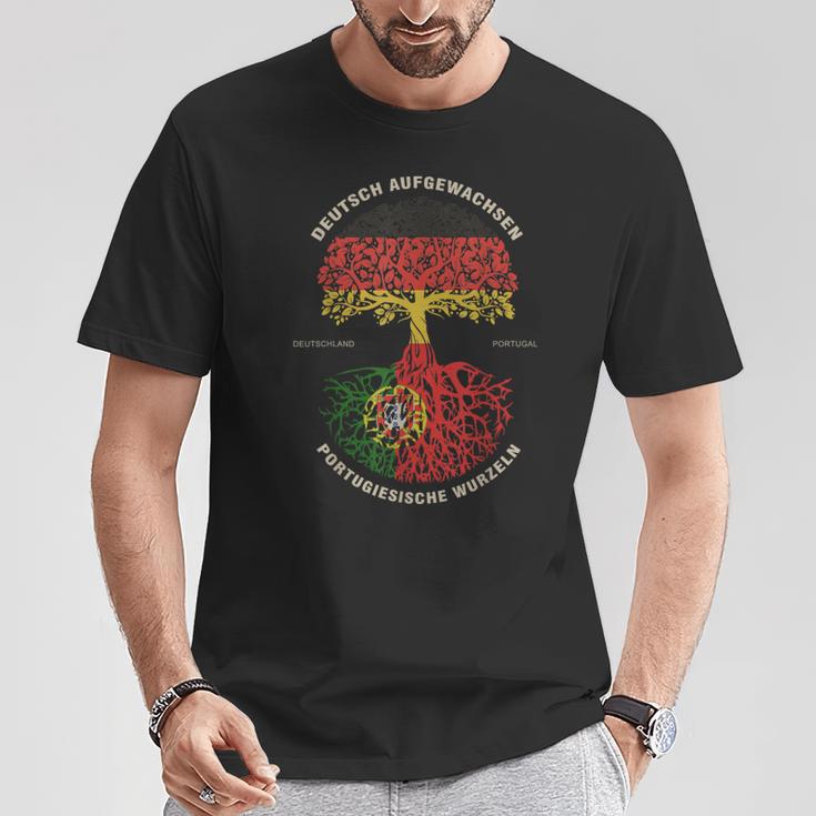 German Grown Portuguese Roots Portugal Flag T-Shirt Lustige Geschenke