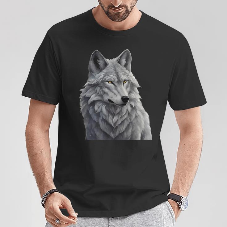 Grauer Wolf T-Shirt Lustige Geschenke