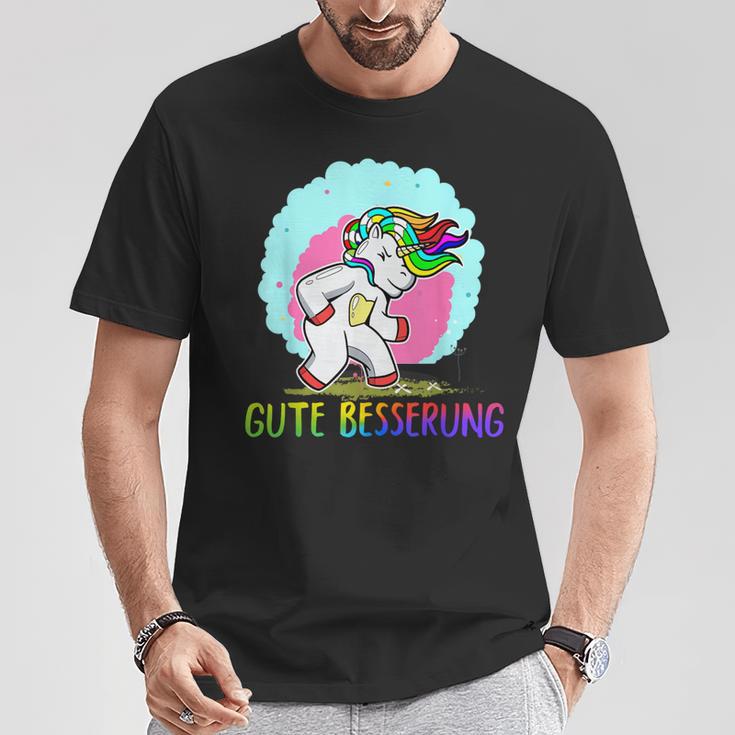 Gute Besserung Unicorn Unicorn Belly Pain Sick Flu T-Shirt Lustige Geschenke