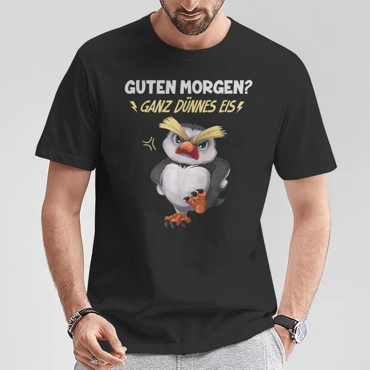 Guten Morgen Ganz Dünnes Eis Penguin T-Shirt Lustige Geschenke