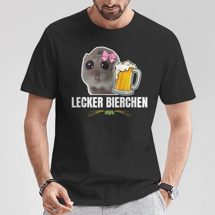 Hamsti Tasty Beer Sad Hamster Meme Lustiger Hamster T-Shirt Lustige Geschenke