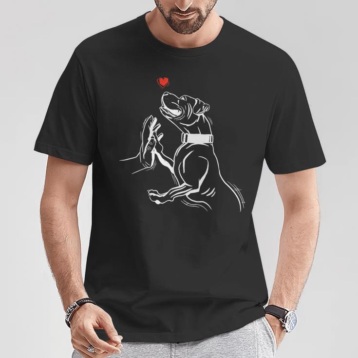 Hand-Drawn Pitbull T-Shirt Lustige Geschenke